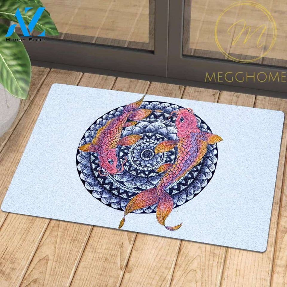 Mandala Fish Doormat 4 | Welcome Mat | House Warming Gift