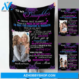 Mandala Mom Letter Butterfly Upload Photo Blanket Gift For Daughter
