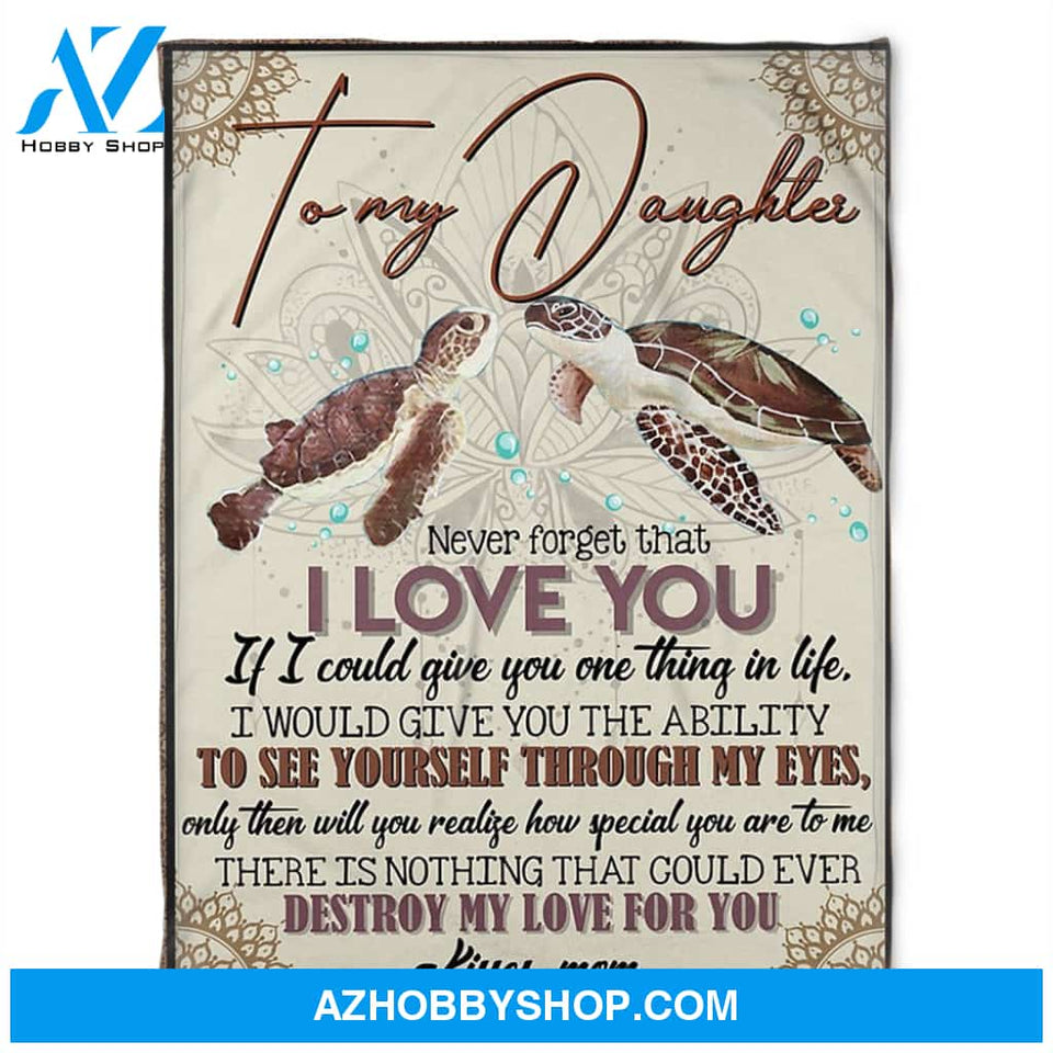 Mandala Turtle Blanket, My Love For You, Soft Blanket, Fleece Blanket.Gift For Friend Family Home Decor Bedding Couch Sofa Soft and Comfy Cozy