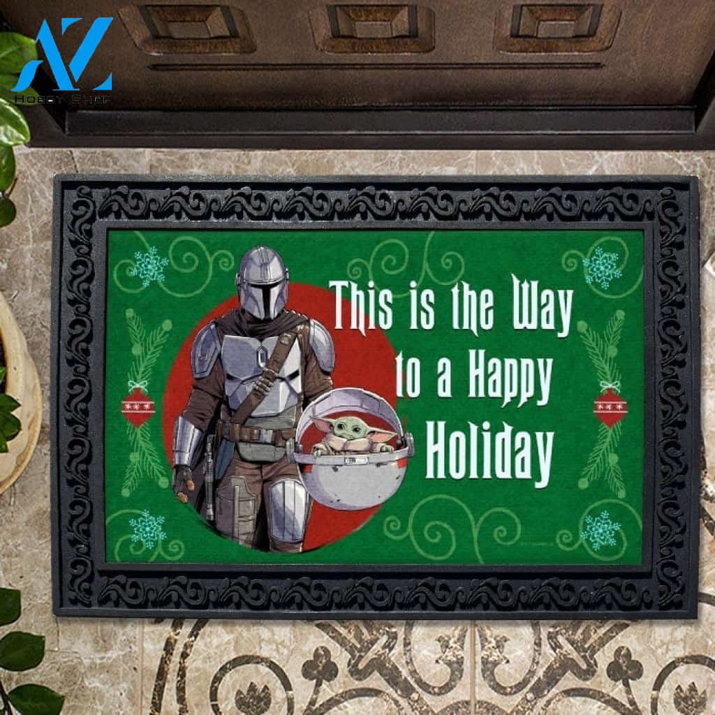 Mandalorian Merry Christmas Doormat - 18" x 30"