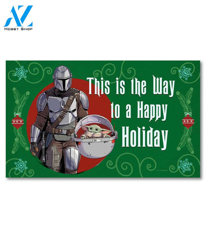 Mandalorian Merry Christmas Doormat - 18" x 30"