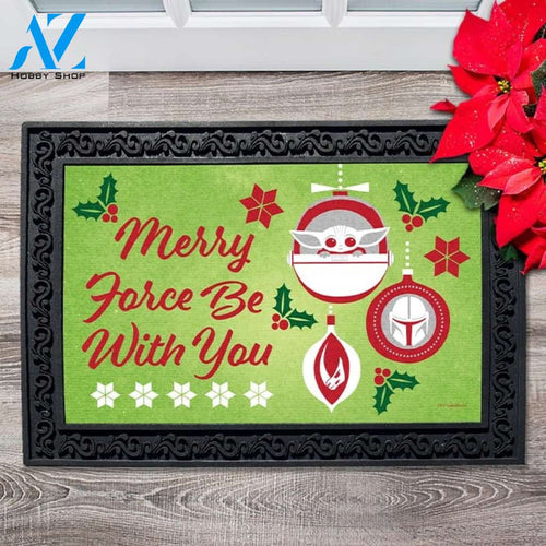 Mandalorian Merry Force Be With You Doormat - 18" x 30"