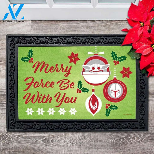 Mandalorian Merry Force Be With You Doormat - 18" x 30"