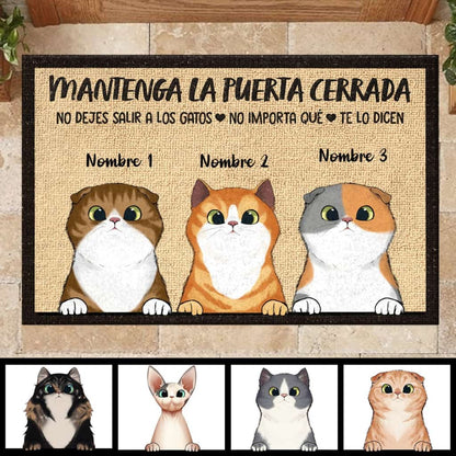 Mantenga La Puerta Cerrada Spanish - Personalized Doormat Door