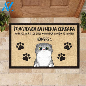 Mantenga La Puerta Cerrada Spanish - Personalized Doormat | Welcome Mat | House Warming Gift