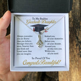 Graduation Necklace Gift - To My Daughter So Proud Of You - College, High School, Senior, Master Graduation Gift - Class of 2022 Alluring Beauty Necklace - LX035B