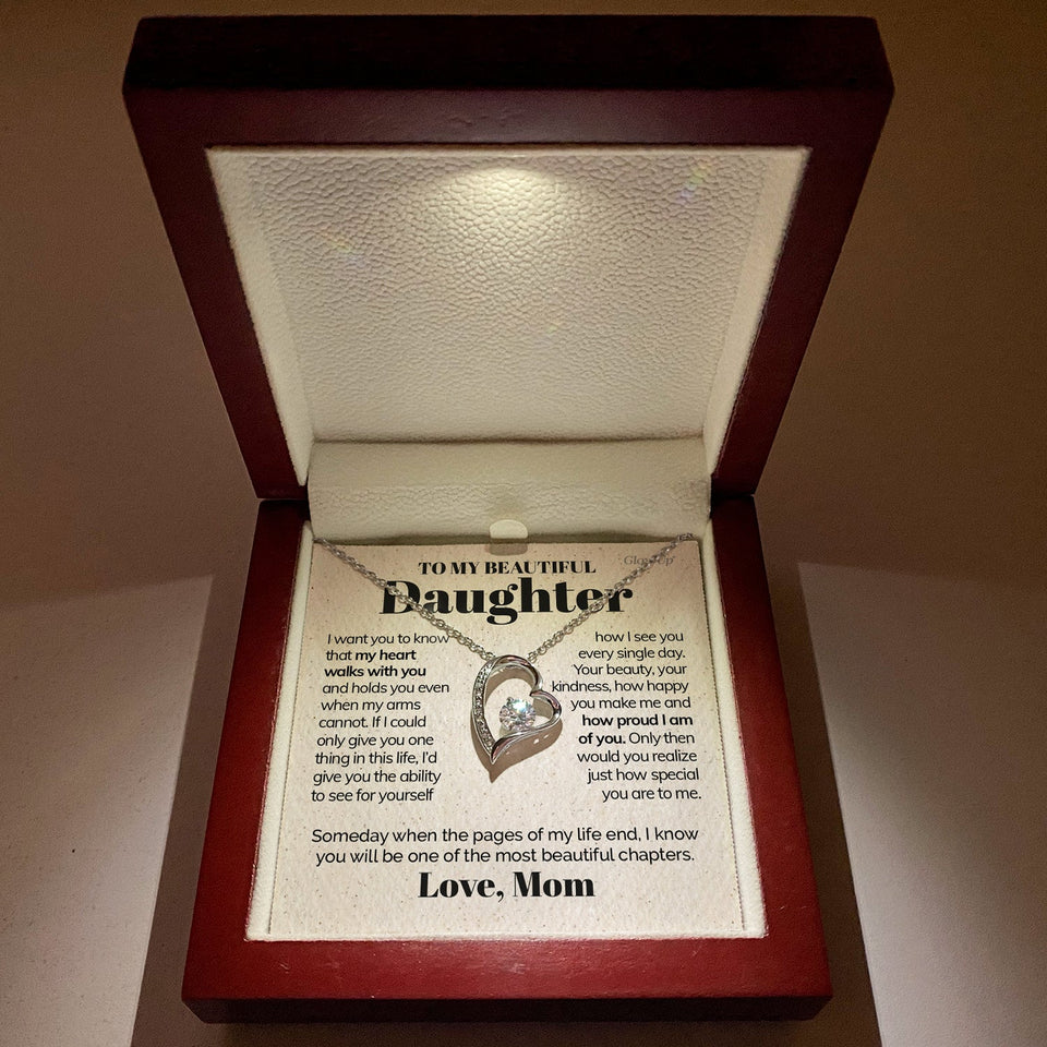 Forever Love Necklace - To my Beautiful Daughter - I'm proud of you - Forever love necklace Gift For