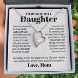 Forever Love Necklace - To my Beautiful Daughter - I'm proud of you - Forever love necklace Gift For