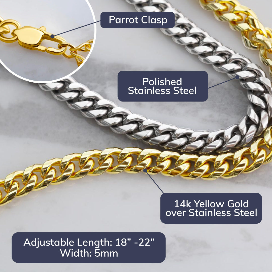 To my Son from Dad - Get up and Show Cuban Link Chain