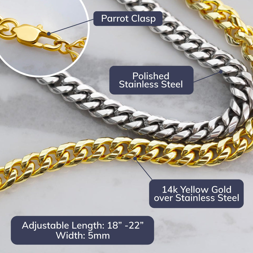 To my Son from Dad - Get up and Show Cuban Link Chain