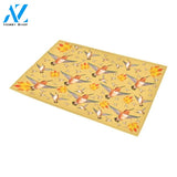 Maple Leaf Hummingbird Pattern Printed Doormat Home Decor