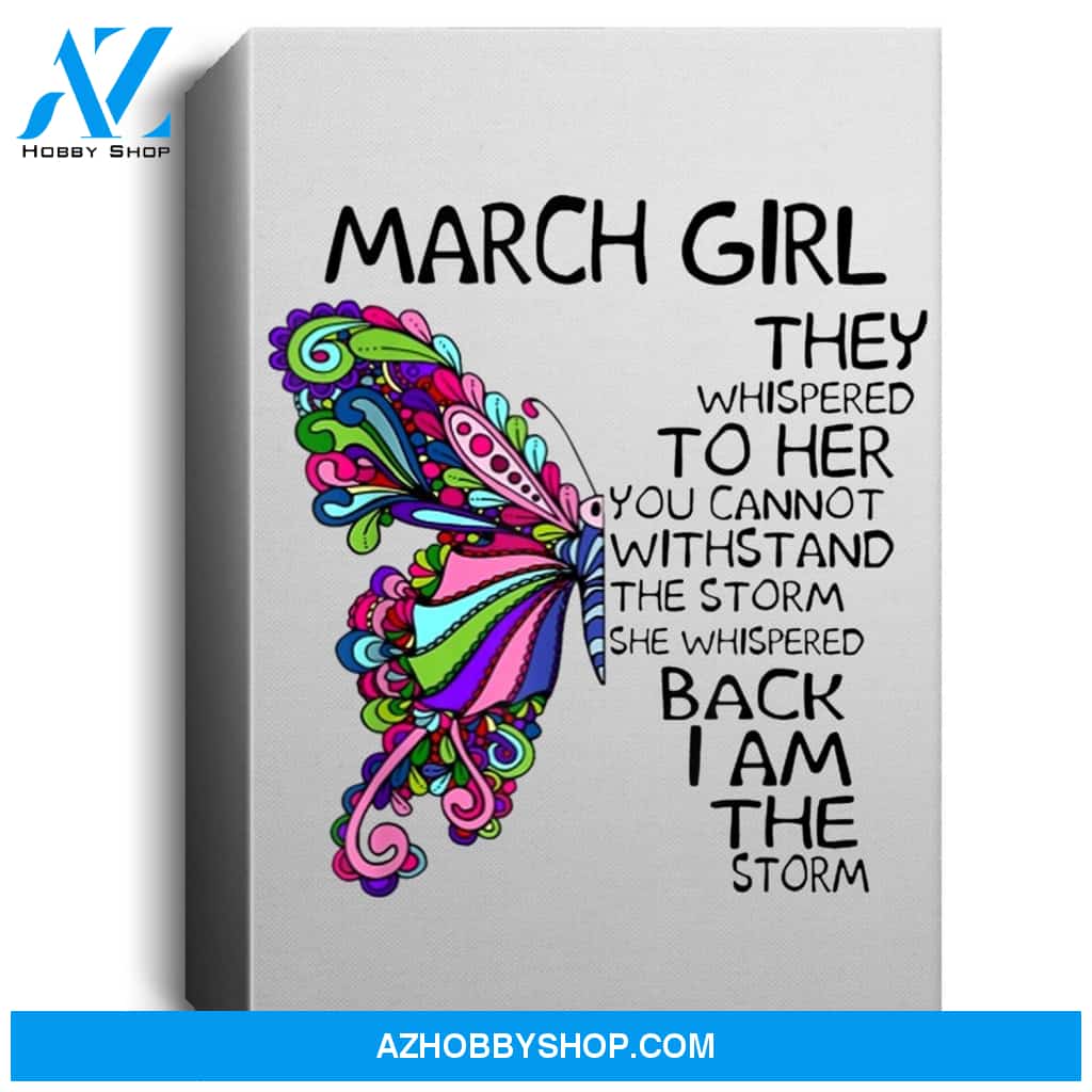 March Girl She Whispered Back I Am The Storm Butterfly Portrait Canvas