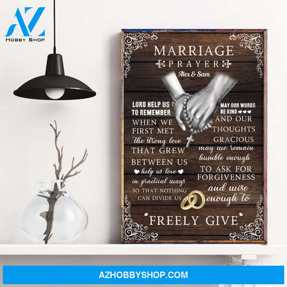 Marriage Prayer - Personalized Poster/Canvas - Anniversary Gift For Husband And Wife
