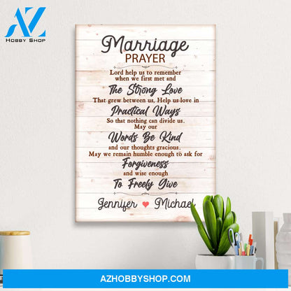 Marriage Prayer Premium Canvas
