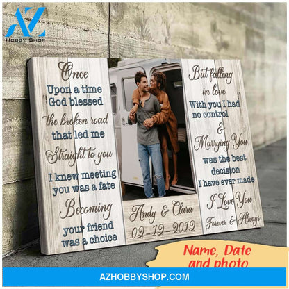 Marrying you was the best decision I have ever made - Personalized canvas
