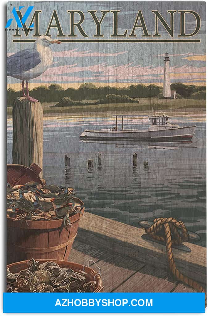 Maryland - Blue Crab And Oysters On Dock