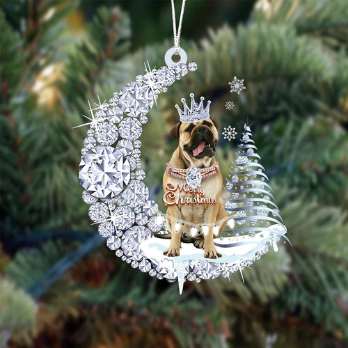 Mastiff Diamond Moon Merry Christmas Ornaments Christmas Gift For Dog Lover