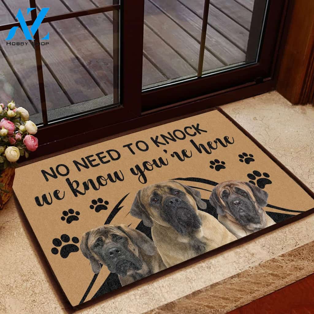 Mastiff No Need To Knock - Dog Doormat | Welcome Mat | House Warming Gift