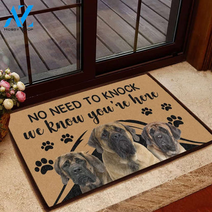 Mastiff No Need To Knock - Dog Doormat | Welcome Mat | House Warming Gift