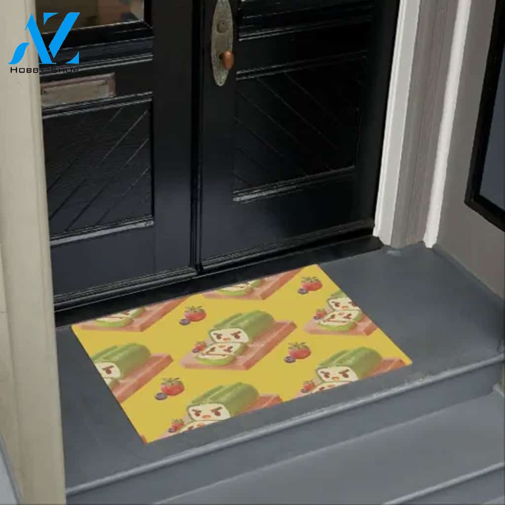 Matcha Cake Roll Indoor And Outdoor Doormat Warm House Gift Welcome Mat Birthday Gift For Baking Lover