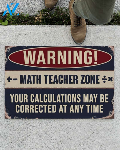 Math Teacher Calculations May Be Corrected Funny Indoor And Outdoor Doormat Warm House Gift Welcome Mat Gift For Math Teacher