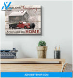 May your journey always lead you home Farm Angus Cow Canvas Wall Art Decor
