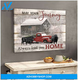 May your journey always lead you home Farm Angus Cow Canvas Wall Art Decor