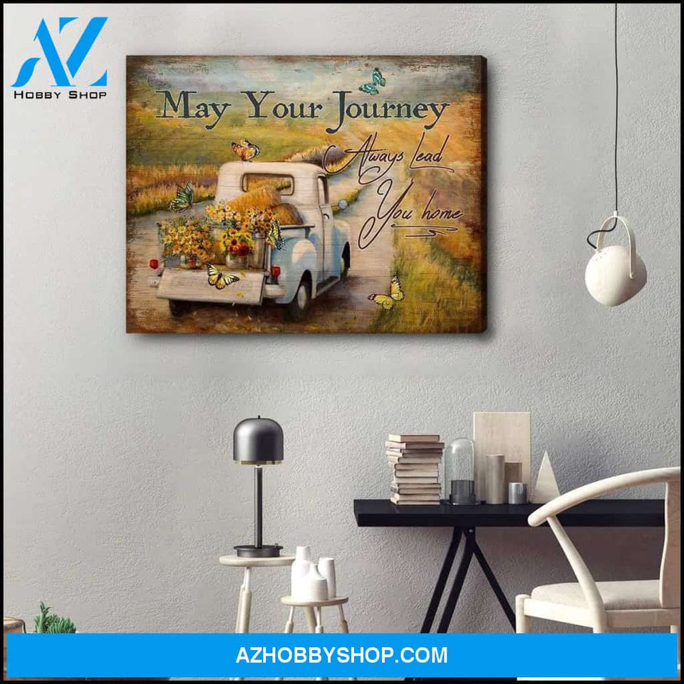 Zalooo May Your Journey Butterfly Wall Art Canvas