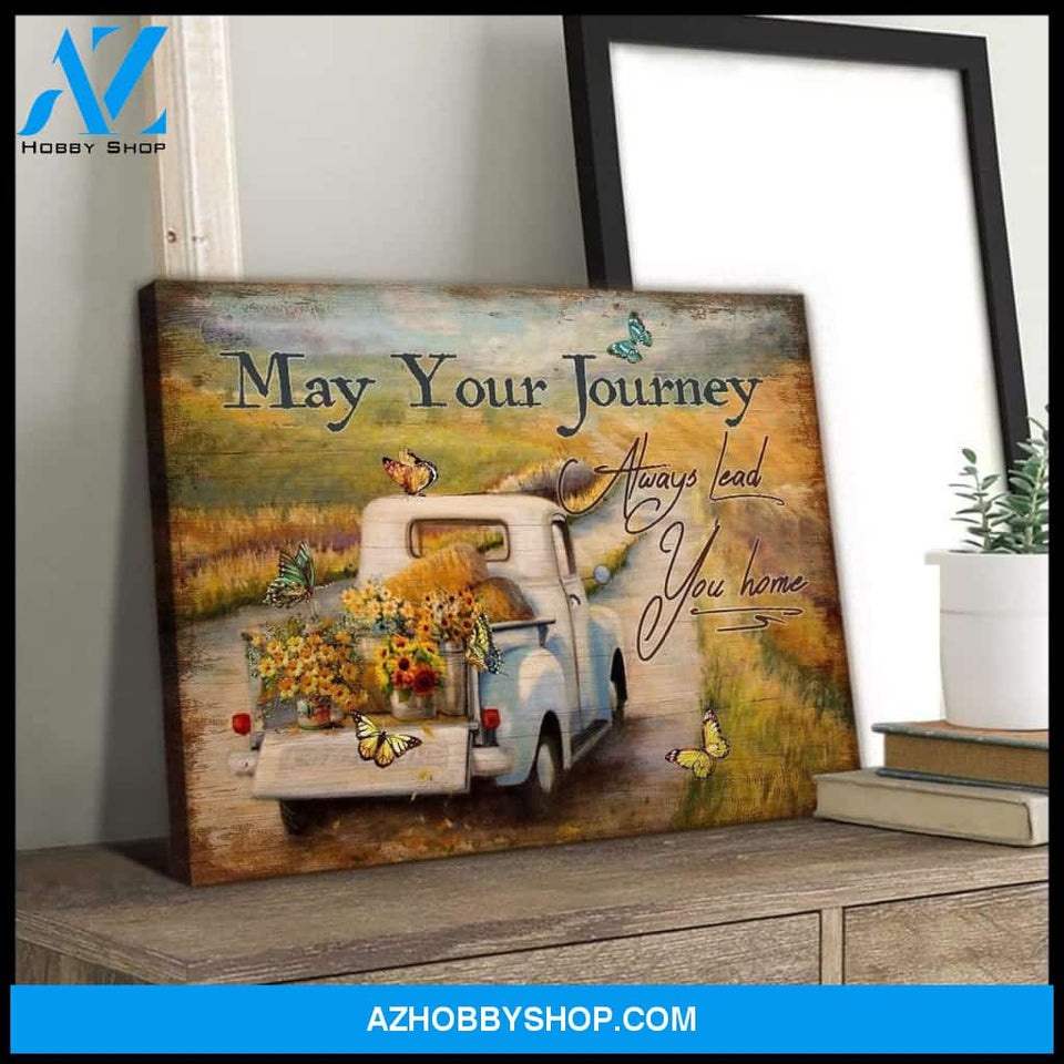 Zalooo May Your Journey Butterfly Wall Art Canvas