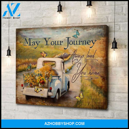 Zalooo May Your Journey Butterfly Wall Art Canvas