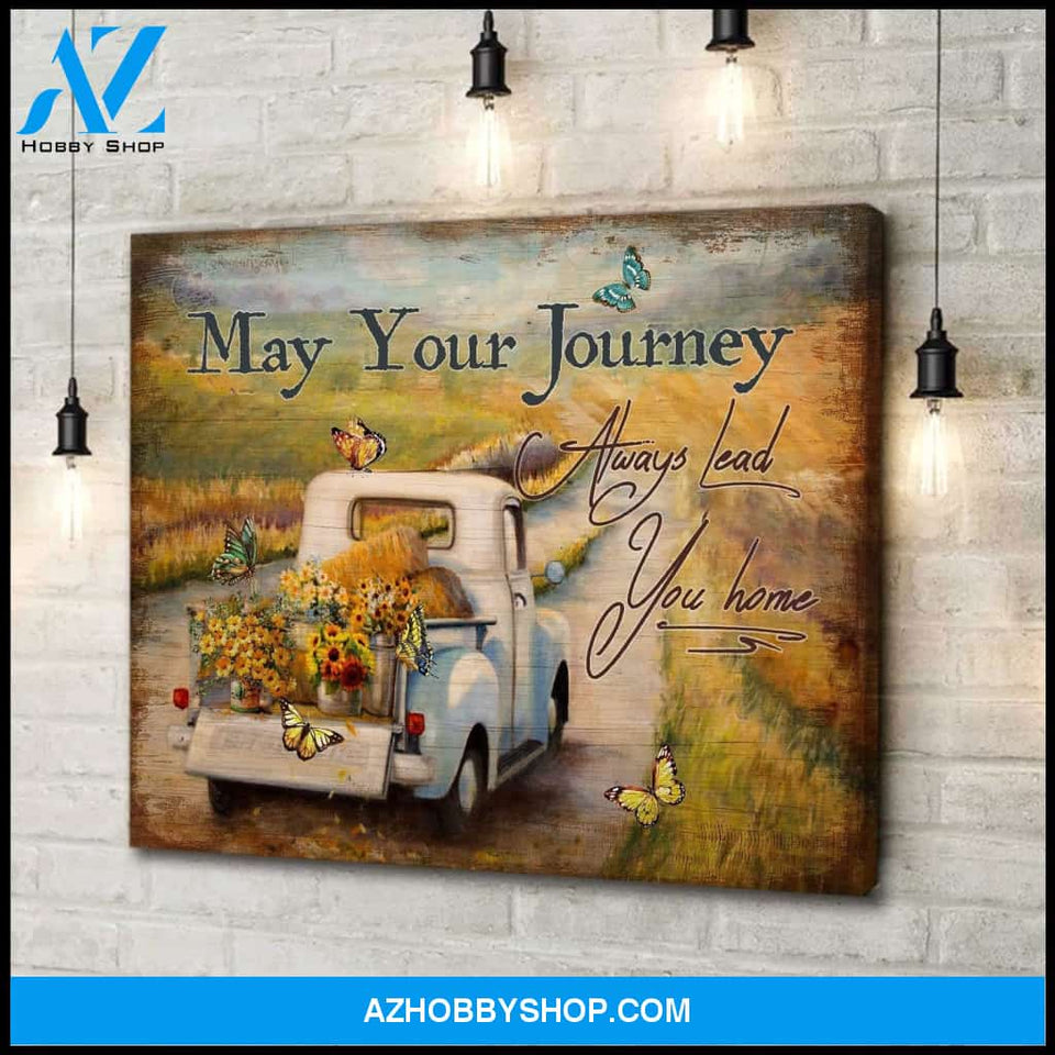 Zalooo May Your Journey Butterfly Wall Art Canvas