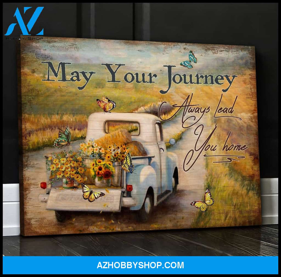 Zalooo May Your Journey Butterfly Wall Art Canvas