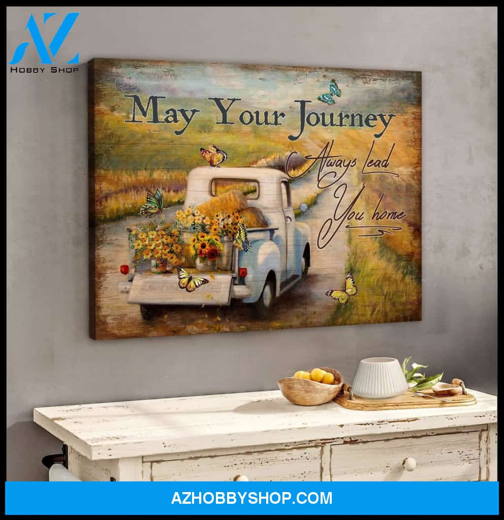Zalooo May Your Journey Butterfly Wall Art Canvas