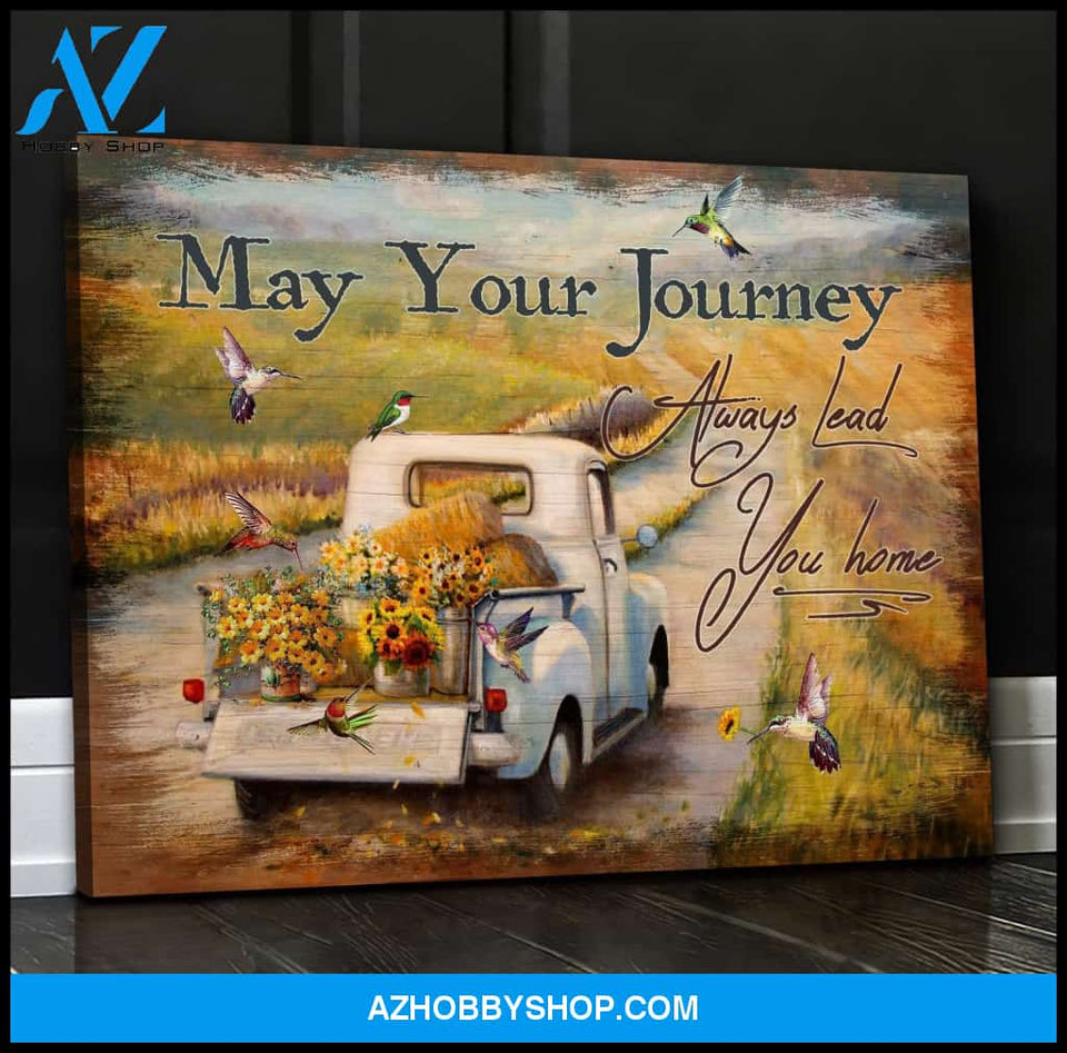 May Your Journey Hummingbird Wall Art Canvas