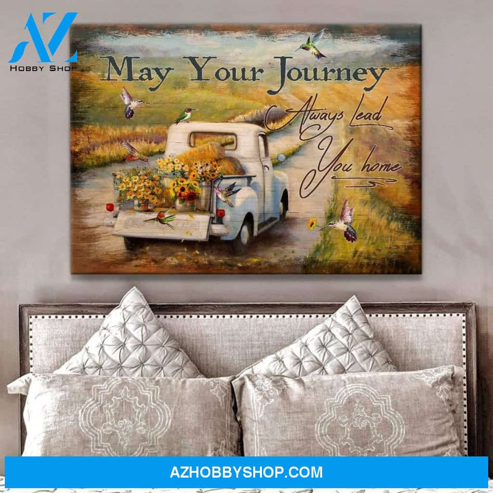 May Your Journey Hummingbird Wall Art Canvas