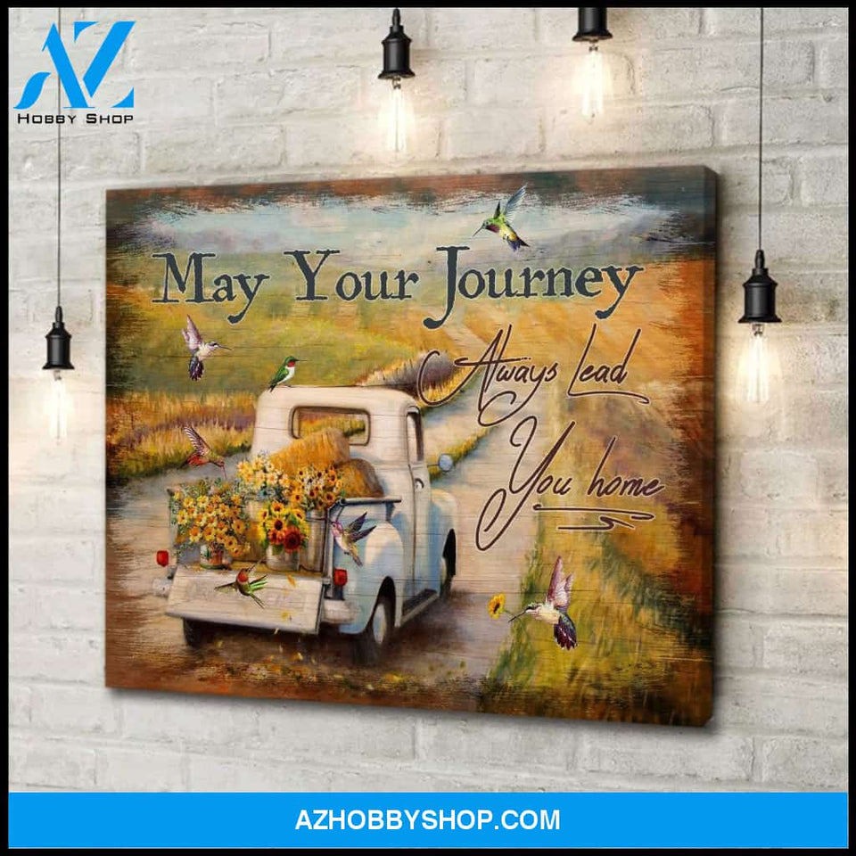 May Your Journey Hummingbird Wall Art Canvas