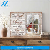 May your troubles be less Farm Horse Wood Window Canvas Wall Art Decor