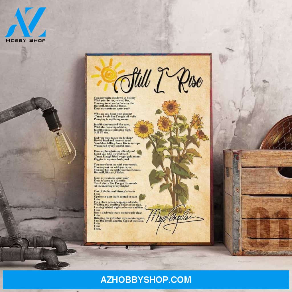 Maya Angelou Still I Rise Print,Still I Rise Poem Canvas And Poster, Wall Decor Visual Art 1