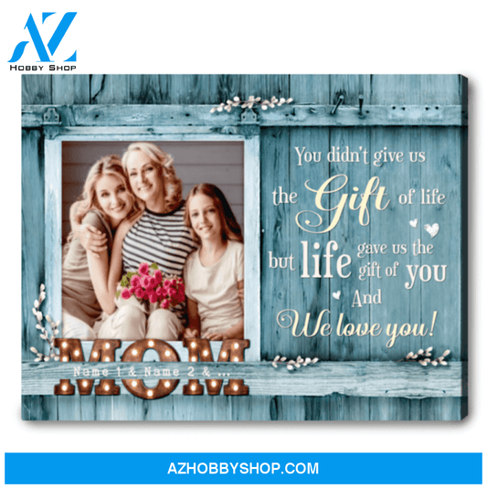 Meaningful Mother's Day Gift Custom Photo Canvas You didn't give us the gift of life Ohcanvas