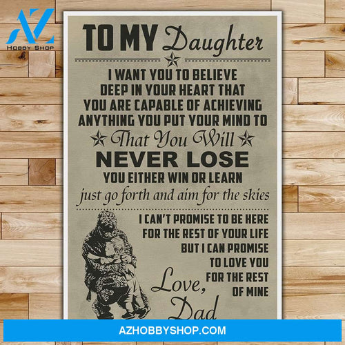 Meaningful Quote Dad To Daughter - Army - English - Soldier Posters 