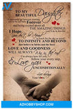 Meaningful Quote Family Poster To My Beautiful Daughter Best Birthday Gift For You Posters Awesome Birthday 