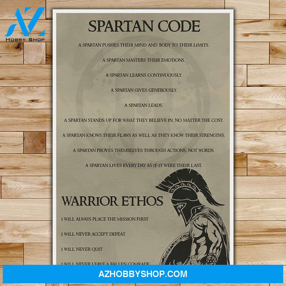 Meaningful Quote Spartan Code - English - Warrior Poster Posters