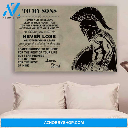 Meaningful Quote Spartan Poster - To My Sons Posters