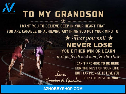 Meaningful Quote To Grandson - Never Lose Love Grandpa & Grandma Posters