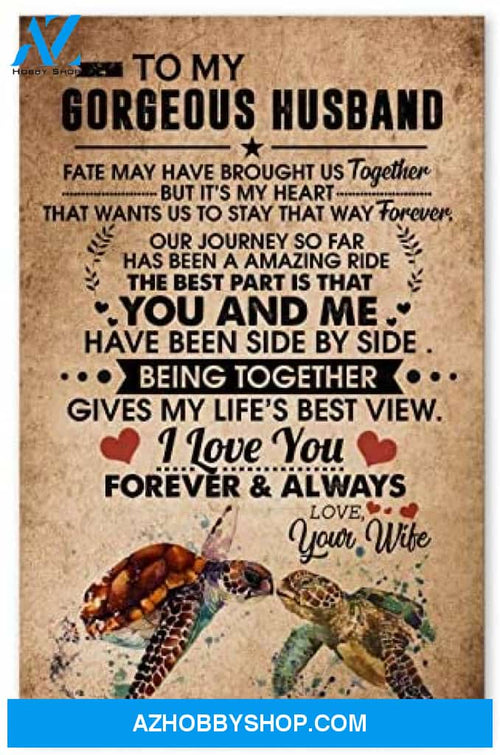 Meaningful Quote To My Gorgeous Husband Gifts For Husband On Wedding Day Posters