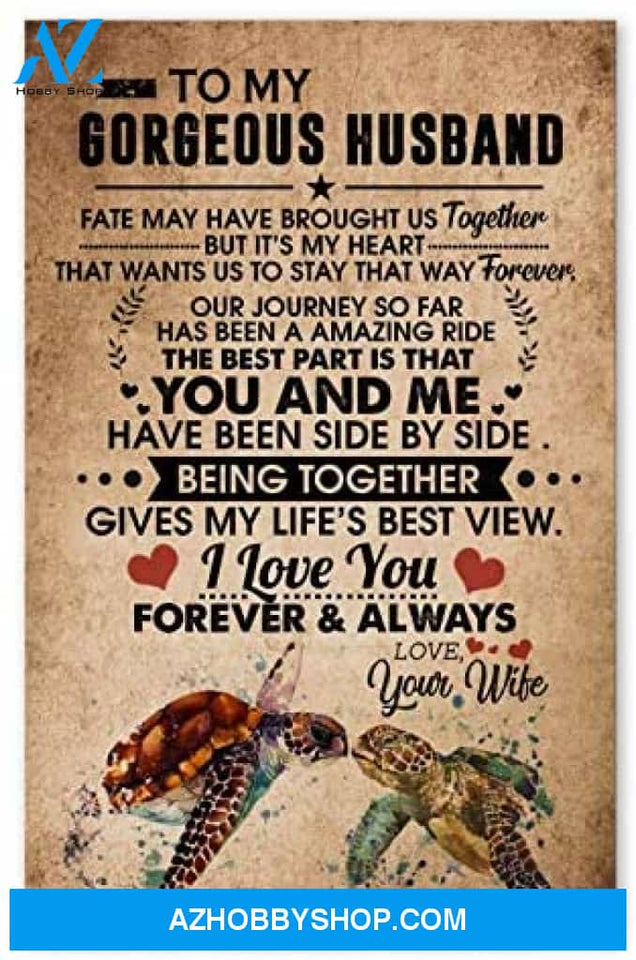Meaningful Quote To My Gorgeous Husband Gifts For Husband On Wedding Day Posters