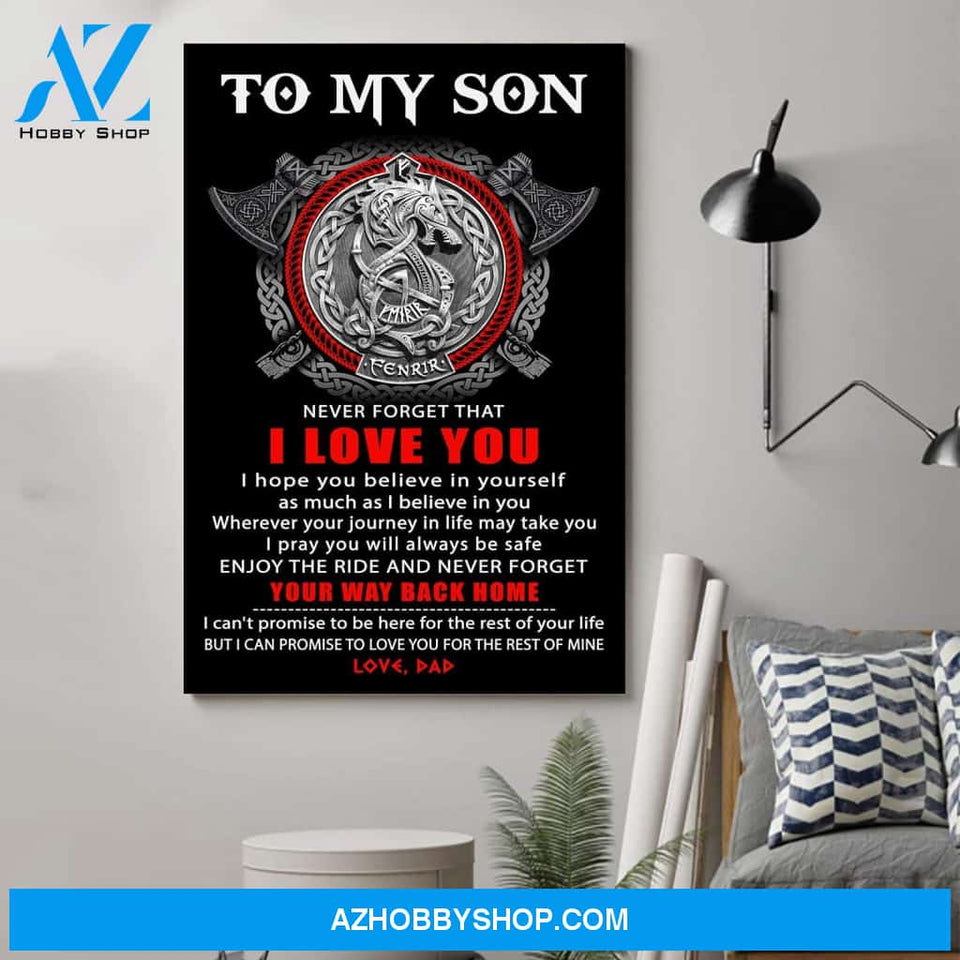 Meaningful Quote Viking Poster - Dad To Son - I Love You