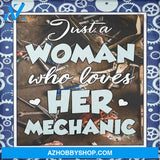 Mechanic Blanket Just A Woman Who Loves Her Mechanic Blanket