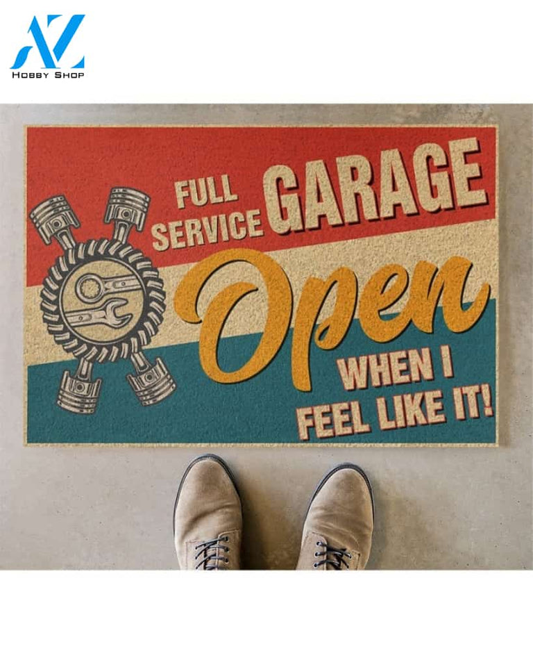 Mechanic Full Service Garage Vintage Funny Indoor And Outdoor Doormat Warm House Gift Welcome Mat Gift For Mechanic