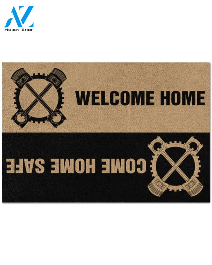 Mechanic Welcome Home Come Home Safe Indoor And Outdoor Doormat Warm House Gift Welcome Mat Gift For Mechanic